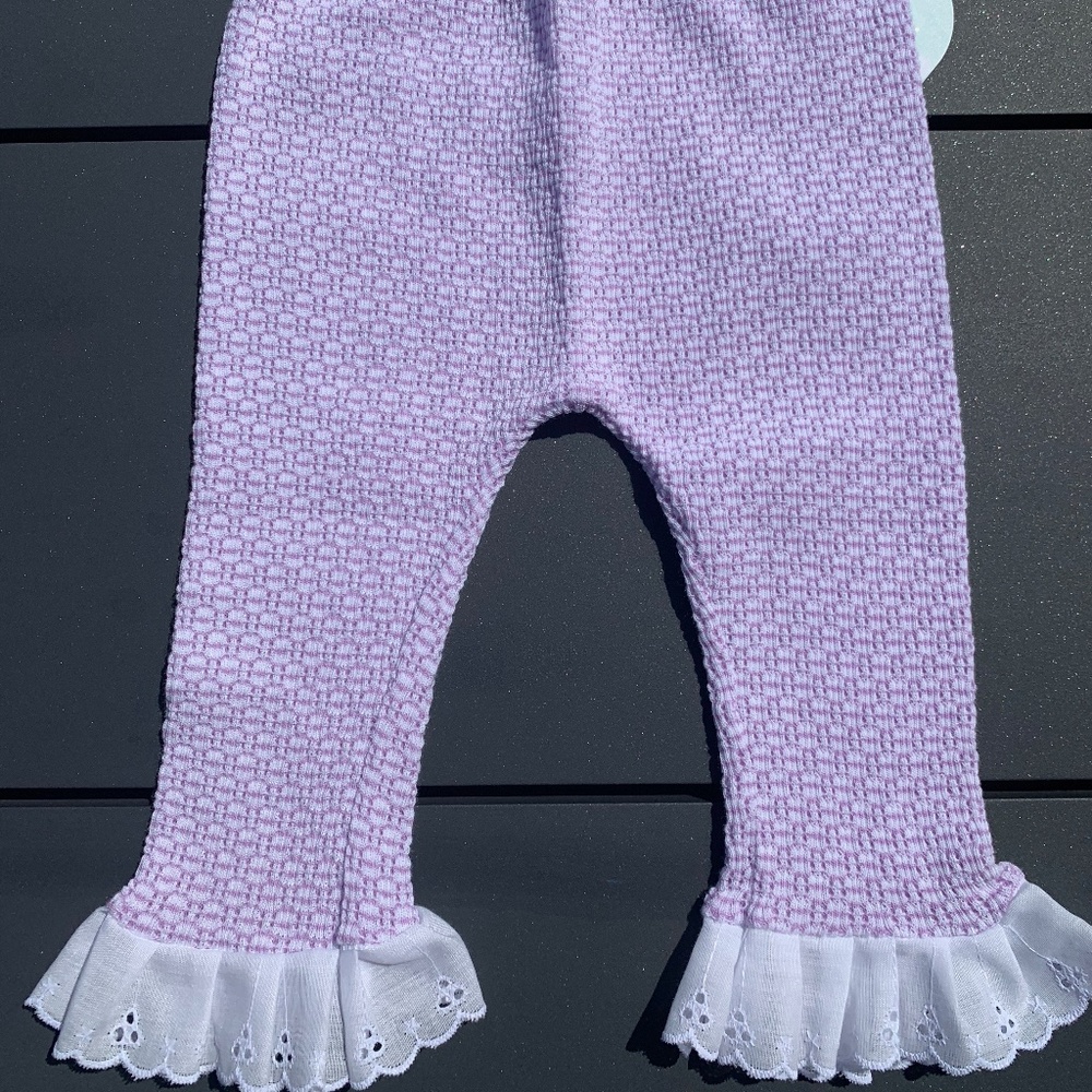 New Paty Purple & White Infant Baby Eyelet Pants